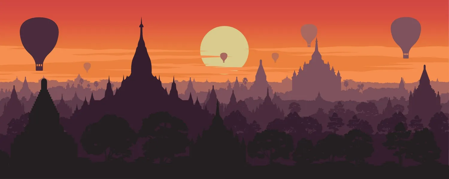 evening bagan with balloons